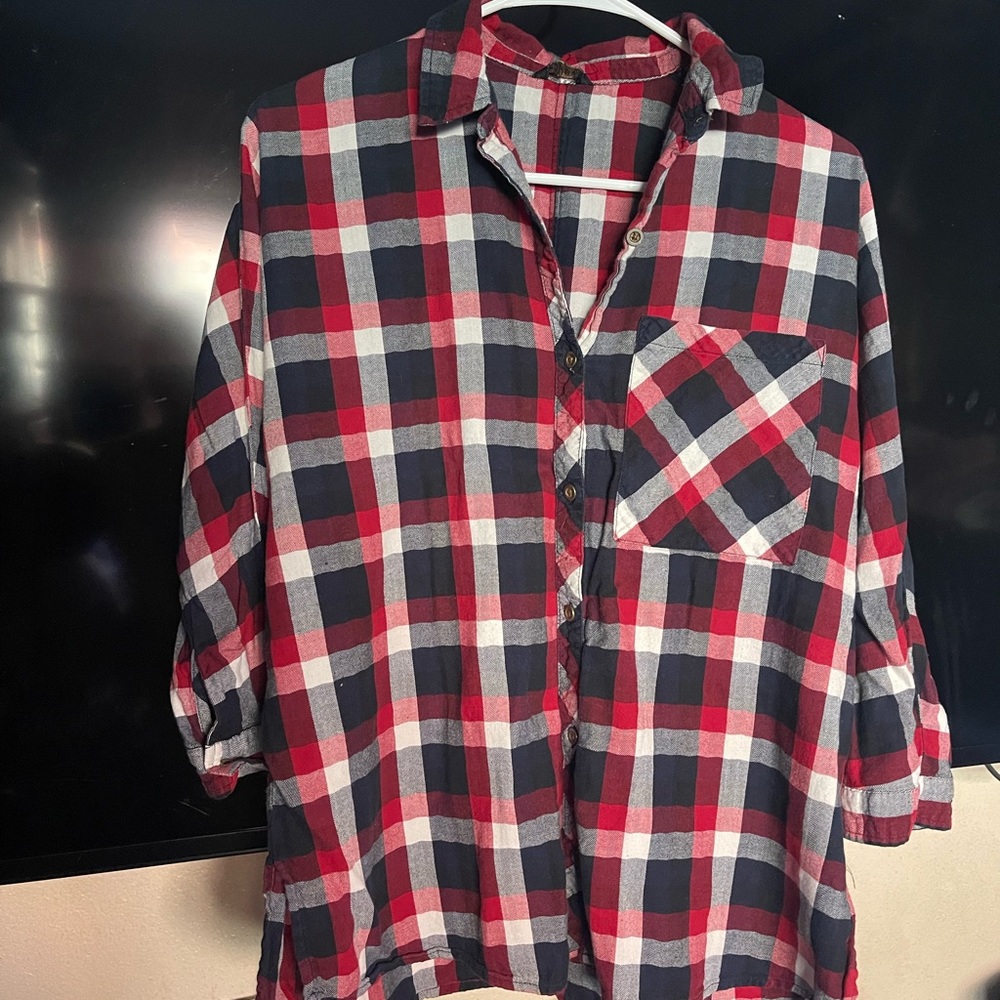 Button-up tunic flannel